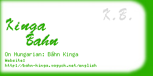 kinga bahn business card
